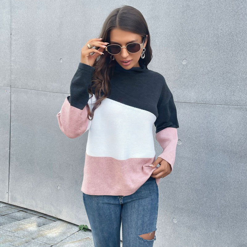 Leisure Half High Neck Long Sleeve Pullover Shirt