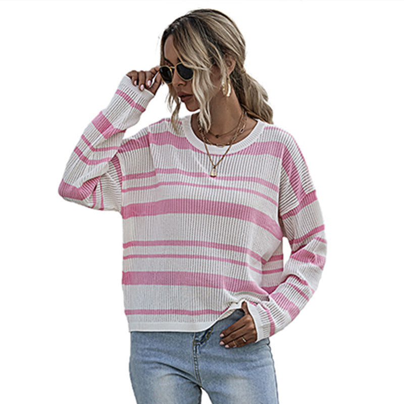 Leisure Round Neck Long Sleeve Pullover Shirt