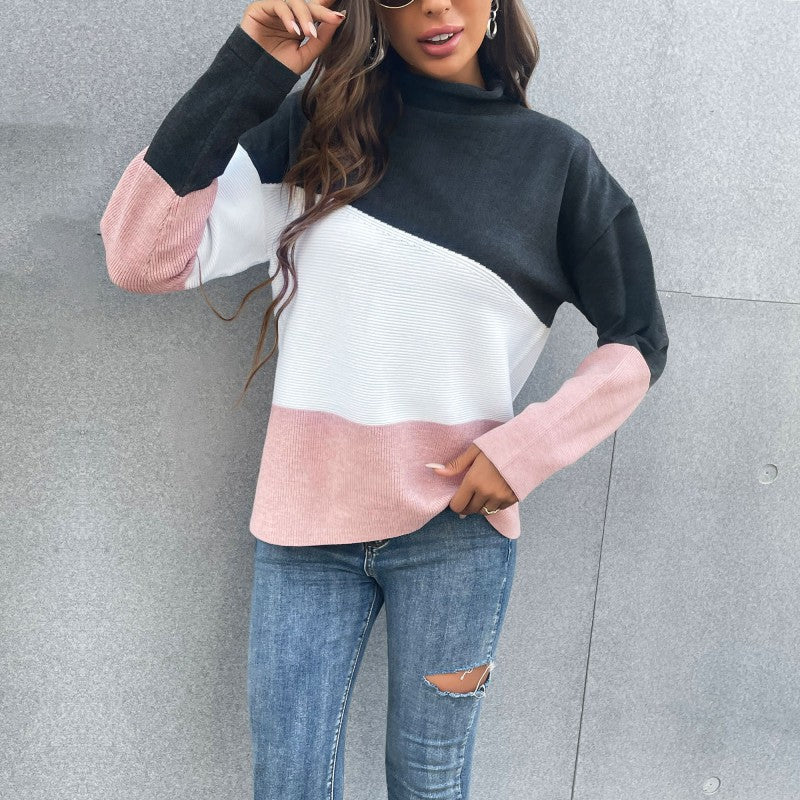 Leisure Half High Neck Long Sleeve Pullover Shirt